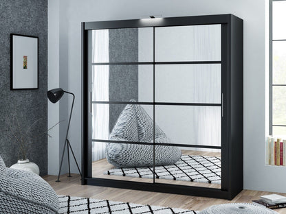 Dexter Sliding Door 160cm Wardrobe - Grey, White, Black