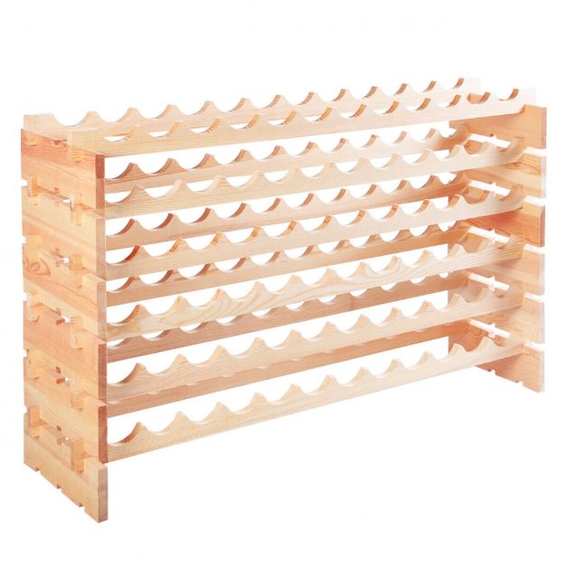 Wooden wine rack for 72 bottles Stackable wine stand Bottle rack Wooden shelf Wine cabinet