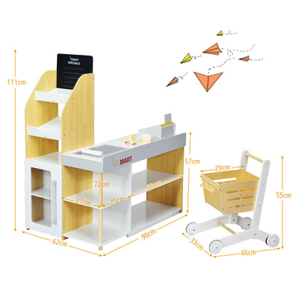 Supermarket Play Set with Shopping Cart for Toddlers