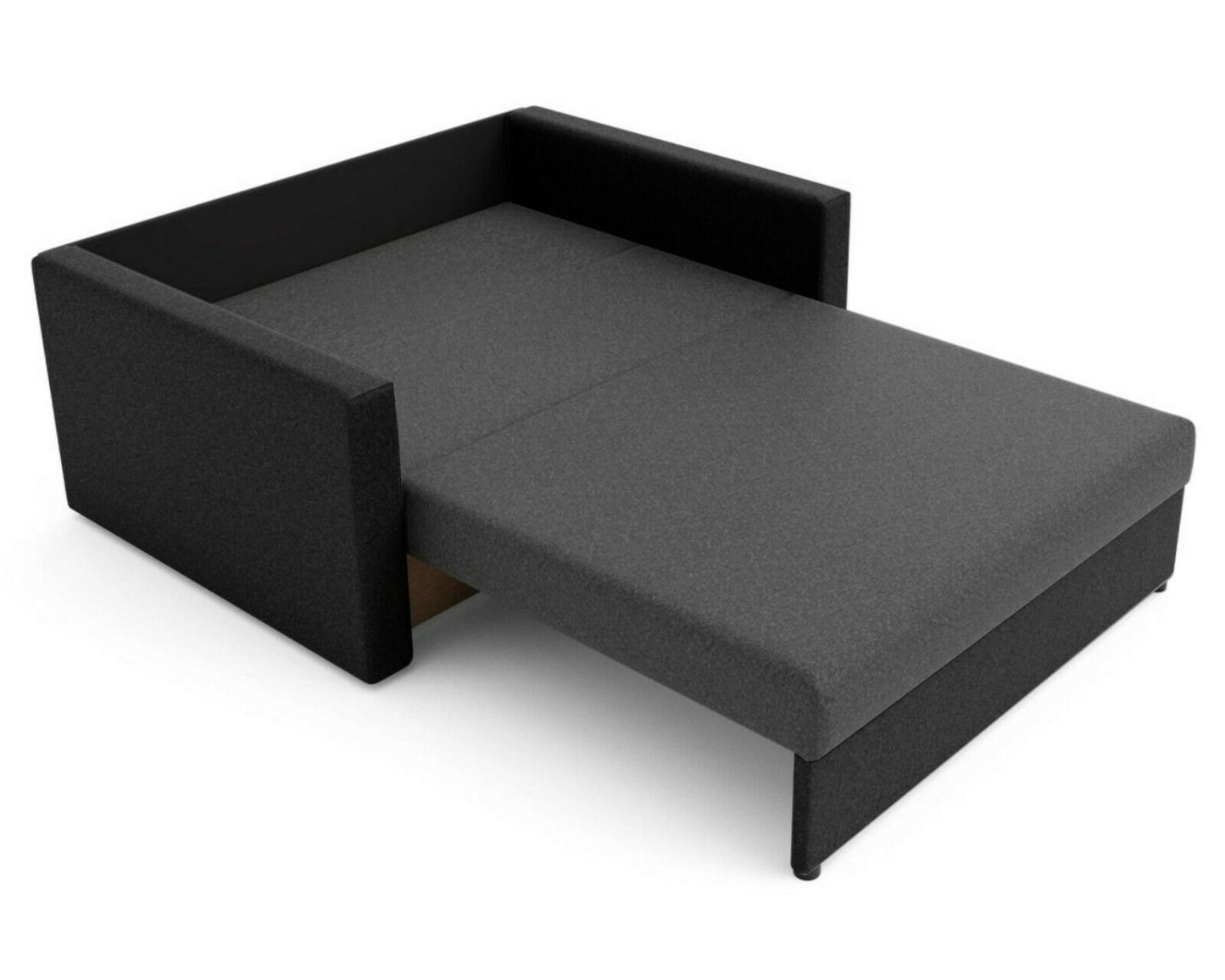 Wood Frame 2 Seater Compact Storage Sofabed - Black & Grey