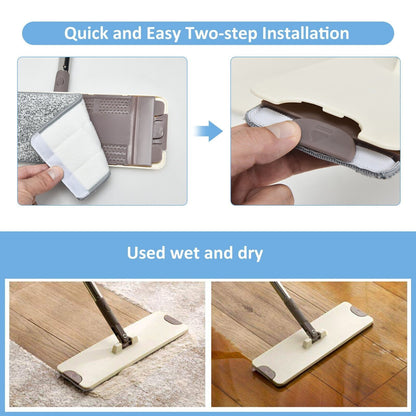 Flat Mop and Bucket Set for Home Floor Cleaning