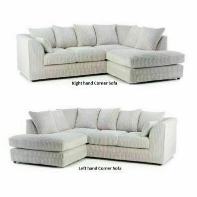 Desmond Jumbo Cord Corner Sofa - Grey and Other Colours