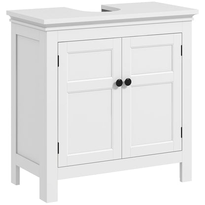 HOMCOM 15 x 20cm 'U' Cut Out Bathroom Storage Cabinet - White