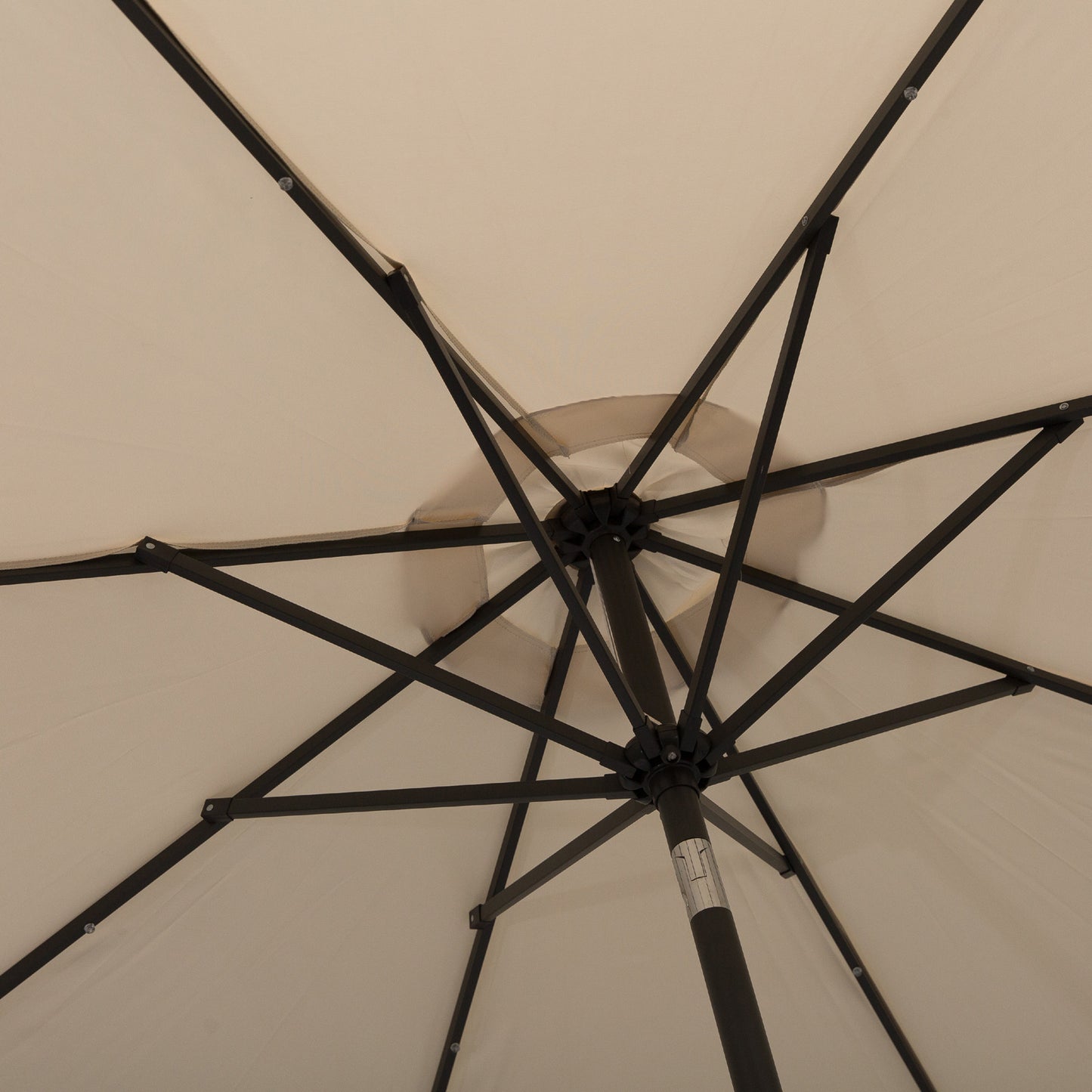 Outsunny 2,7m Parasol ogrodowy z korbką i 24 diodami LED (kremowy)