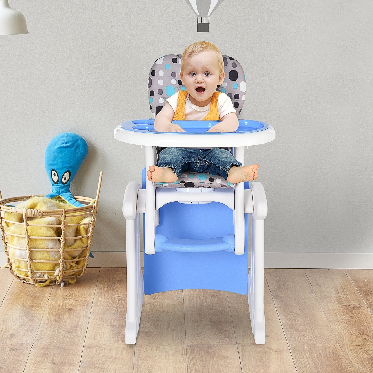 3-in-1 Baby Booster High Chair Seat Blue