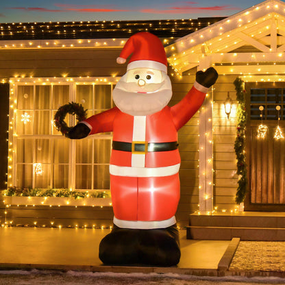 HOMCOM 8ft Inflatable Christmas Santa Claus Xmas Decoration with LED Holiday Air Blown Yard Outdoor DŽcor