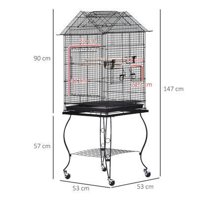 PawHut Bird Cage Pet Finch Perch Macaw Cockatiel Feeder Play House Stand