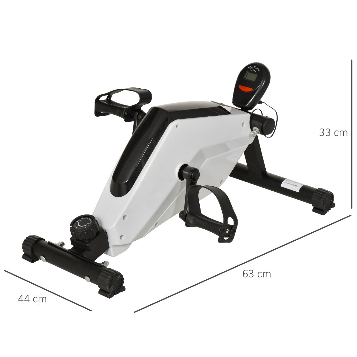 HOMCOM Magnetic Elliptical Pedal Trainer Under Desk Bike w/LCD Display and 8-Level Adjustable Resistance Home Office Trainer Fitness