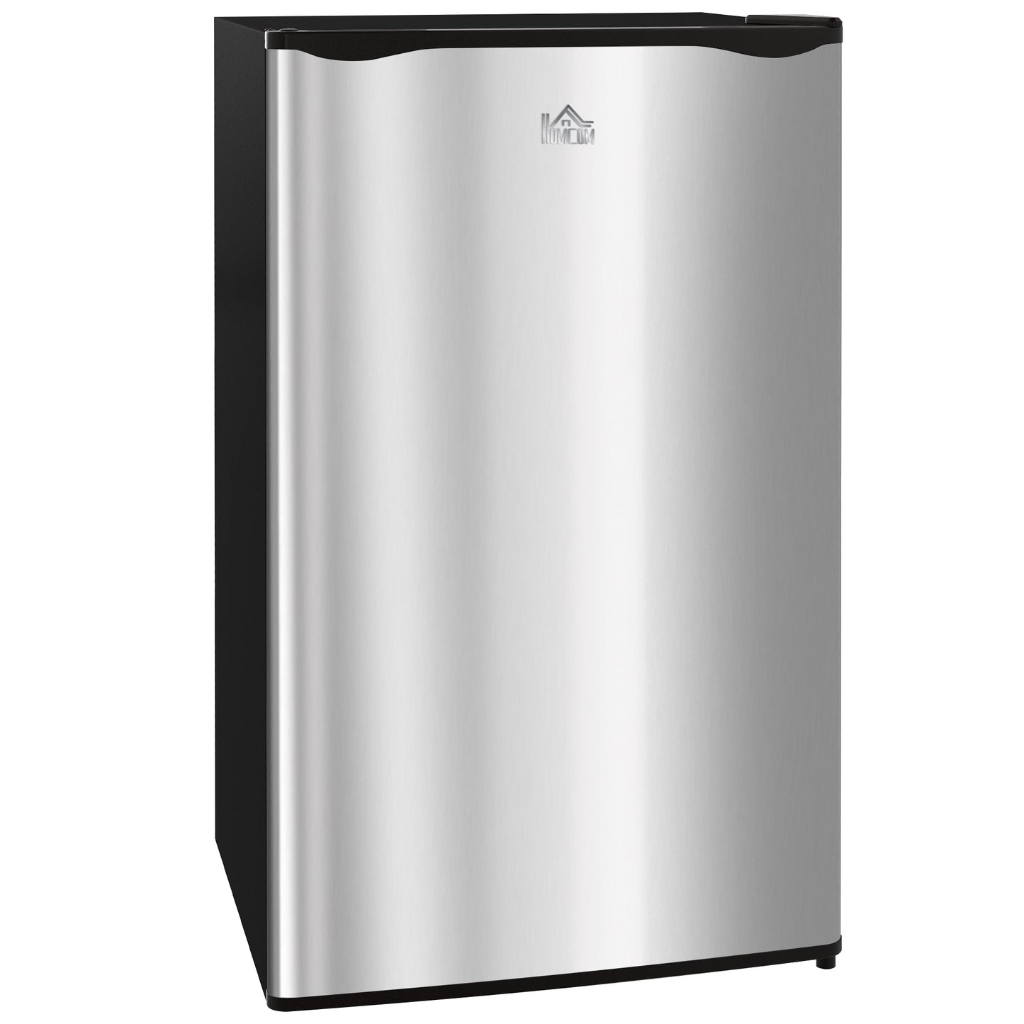 HOMCOM 91 Litre Freestanding Under Counter Fridge Freezer, Small Fridge with Chiller Box, Adjustable Thermostat, 47.5cm Wide, Silver Tone