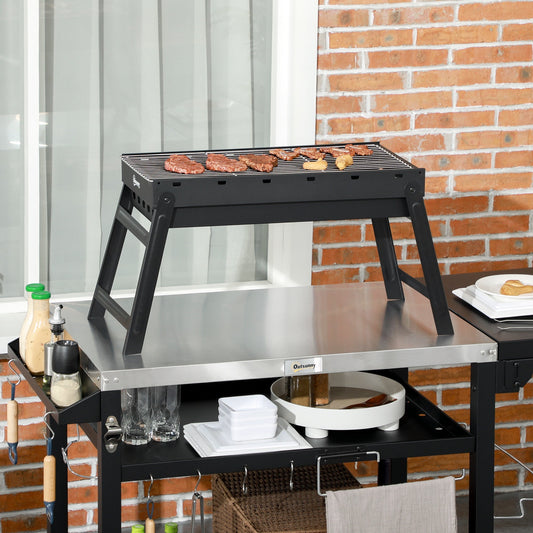Składany grill węglowy Outsunny – czarny