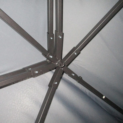 Altana ogrodowa Outsunny 3 x 4 m z aluminium, zadaszenie, namiot imprezowy z siatkami i zasłonami do ogrodu i na taras, ciemnoszary