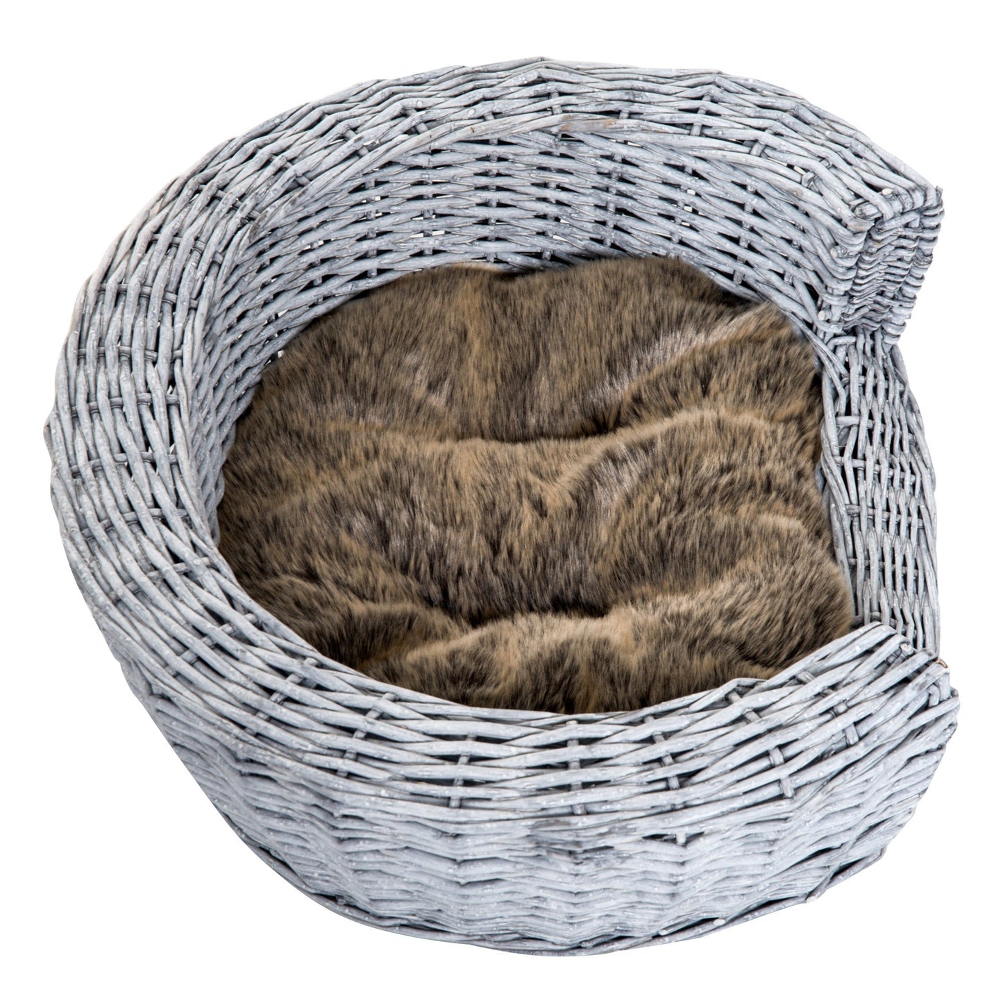 سرير أريكة PawHut Pet Basket، مقاس 57 طولًا × 46 عرضًا × 17.5 ارتفاعًا، لون رمادي من الصفصاف