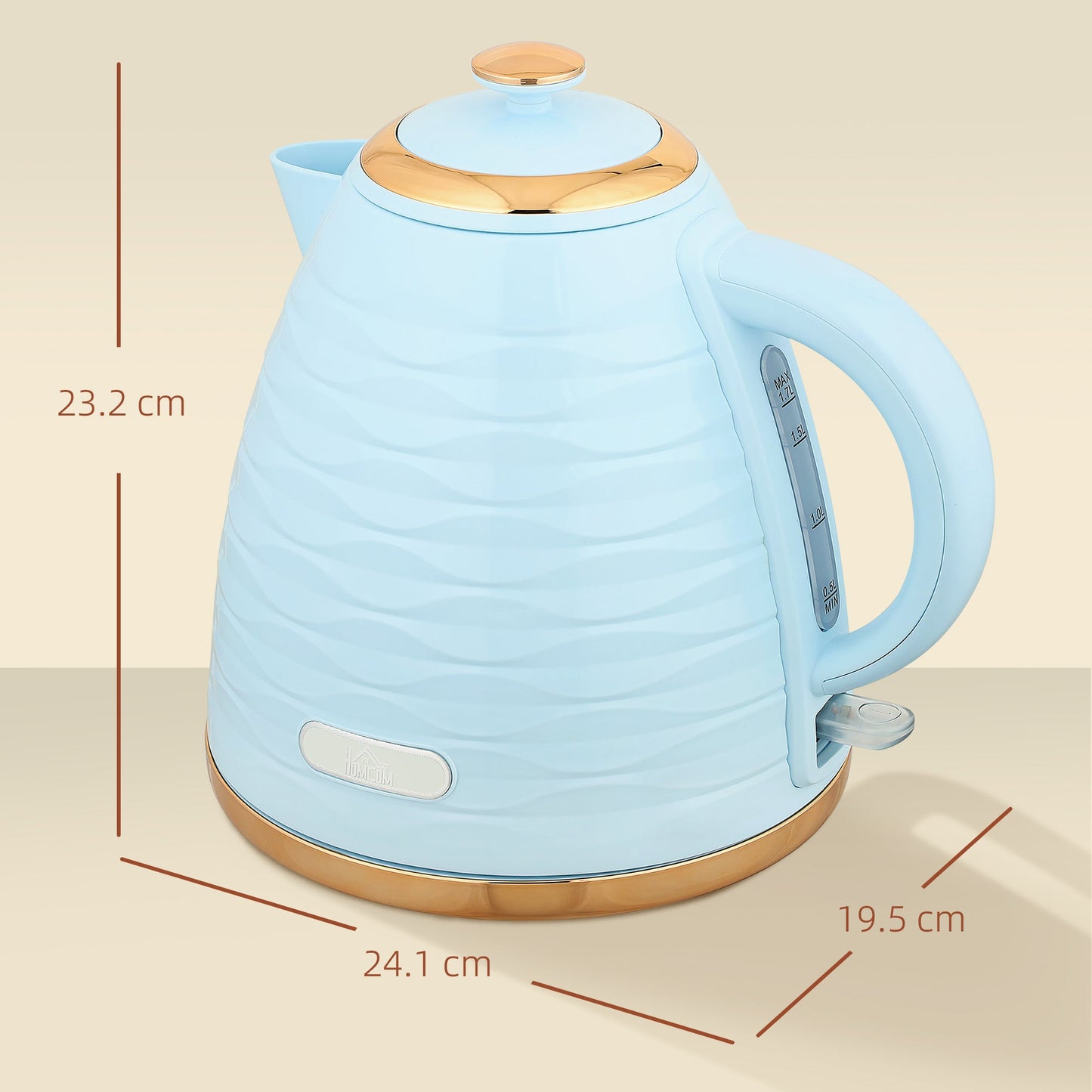 HOMCOM 3kW Rapid Boil Honeycomb Kettle - Light Blue