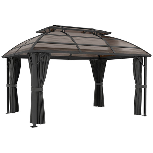 Altana Outsunny 4 x 3m z aluminiową ramą i akcesoriami - brązowa