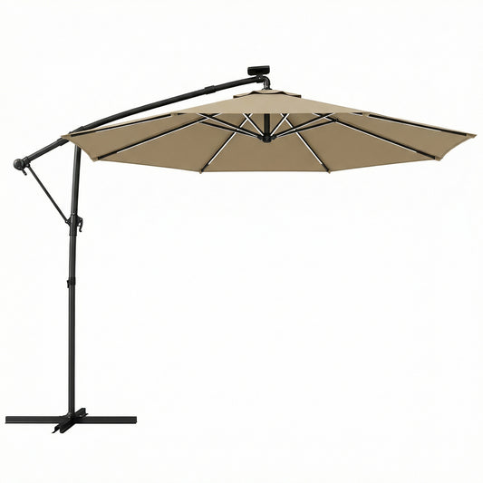 Outsunny 3 m Garden Cantilever Parasol in Khaki