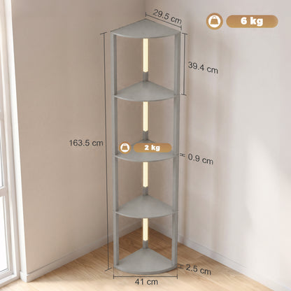 HOMCOM 4-Tier Corner Floor Lamp