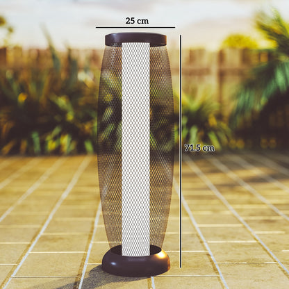 Lampa ogrodowa Outsunny Solar, 71,5 cm wysokości, metalowa lampa podłogowa, automatyczne włączanie/wyłączanie, lampa ogrodowa LED Solar z kloszem z metalowego drutu, IP44 do użytku na zewnątrz, na ganku, ścieżce, tarasie, w kolorze czarnym