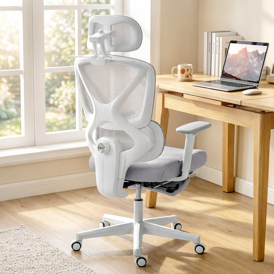 HOMCOM Ergonomic and Adjustable Office Chair - Grey