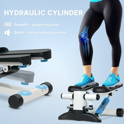 SPORTNOW Mini Stepper Machine, with LCD Monitor, Non-Slip Pedals, White