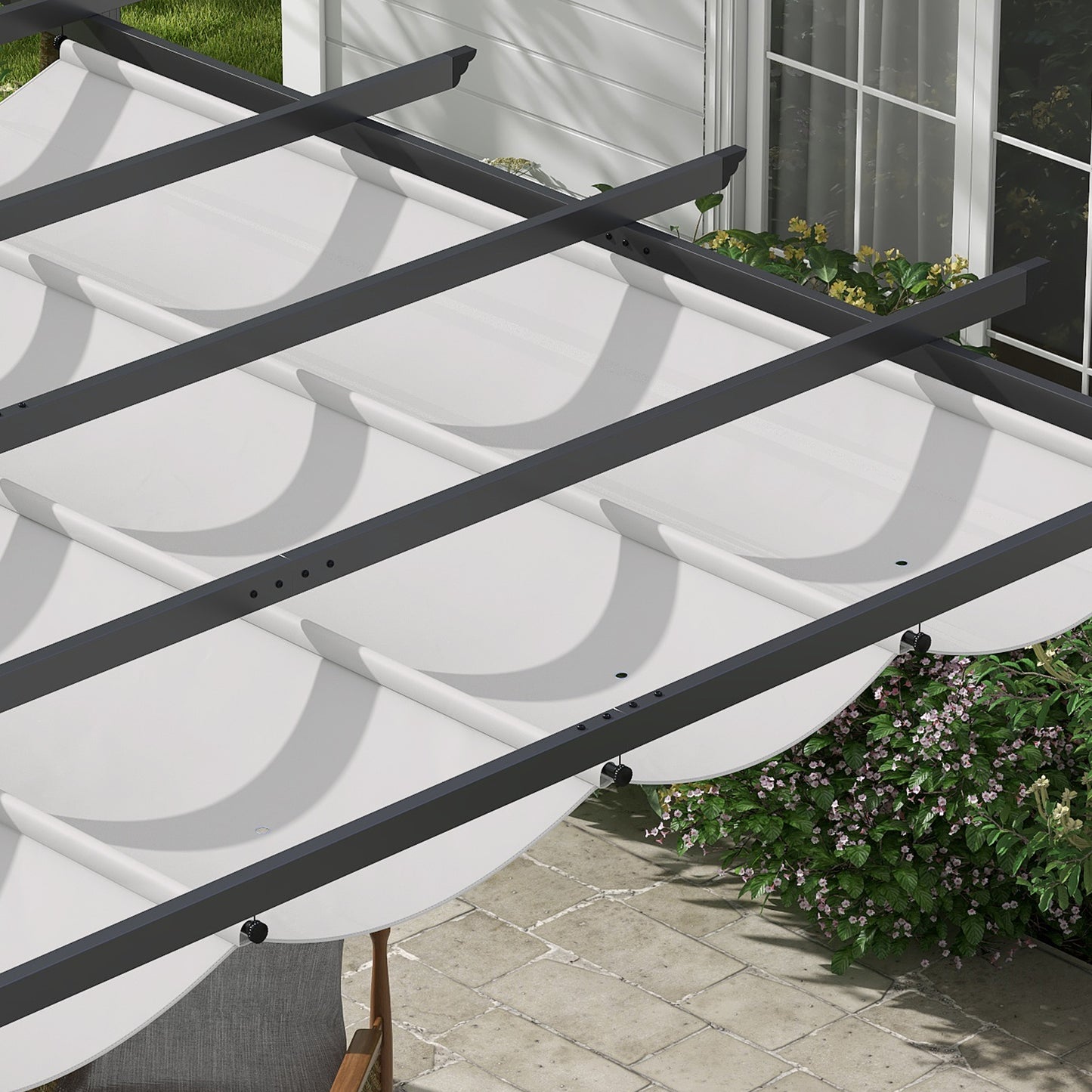 Outsunny 3 x 3(m) aluminiowa pergola markiza altana zewnętrzna osłona przeciwsłoneczna namiot imprezowy grill, jasnoszary
