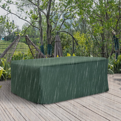 Outsunny Garden Furniture Cover, Oxford Fabric Outdoor Rectangular Rattan Furniture Cover with PE Coating, Waterproof, Windproof, Anti-UV, 222 x 155 x 67cm, Green