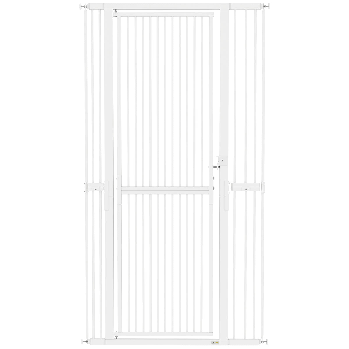 PawHut 180cm Extra Tall Pet Gate with 3.5 cm Narrow Gap, Pressure Mounted No Drilling Cat Gate for Doorways, 77-104cm Width