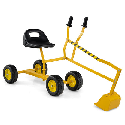 Sand Digger for Kids, Sandbox Toy Digger Outdoor Construction Excavator for 3+ Years Old Boys and Girls-Yellow