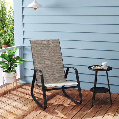Outsunny Rocking Garden Chair - Jasnobrązowy