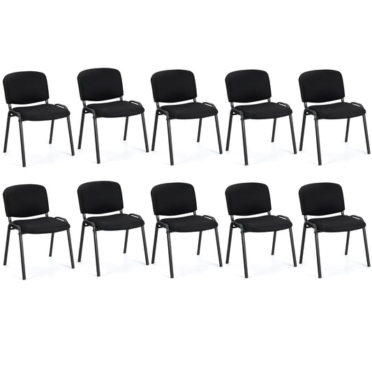 Set of 10 Stackable Home Office Chairs in Black