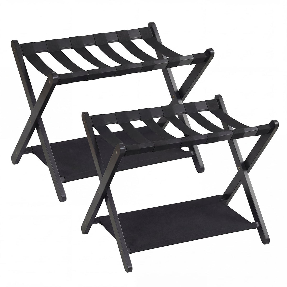 Set of 2 Folding Luggage Rack in Black