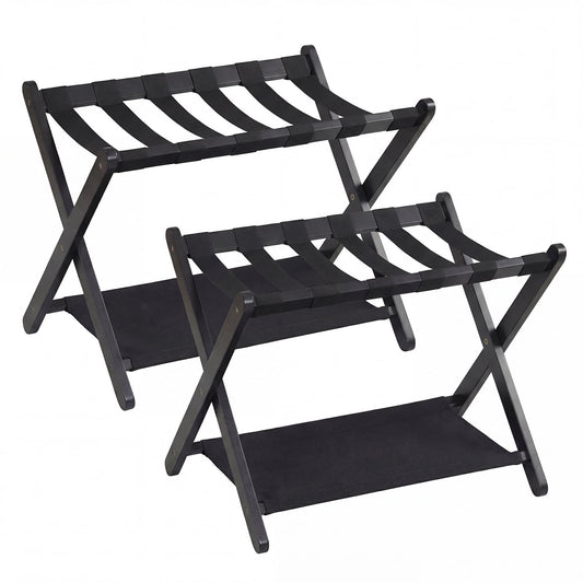 Set of 2 Folding Luggage Rack in Black