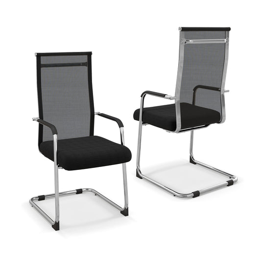 Set of 2 Office Guest Chairs in Black
