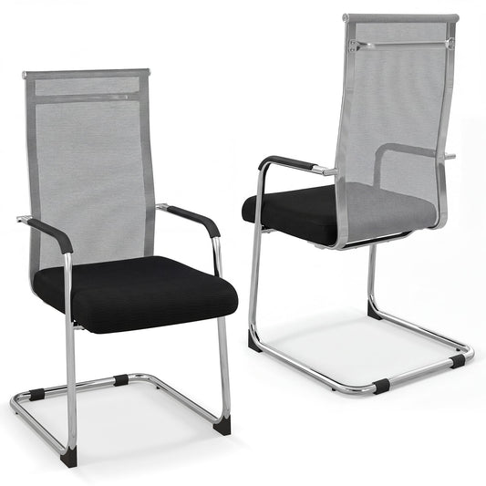 Set of 2 Office Guest Chairs in Grey