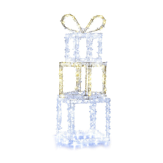 Set of 3 Pre-Lit Christmas Present Box Lights with LED Lights