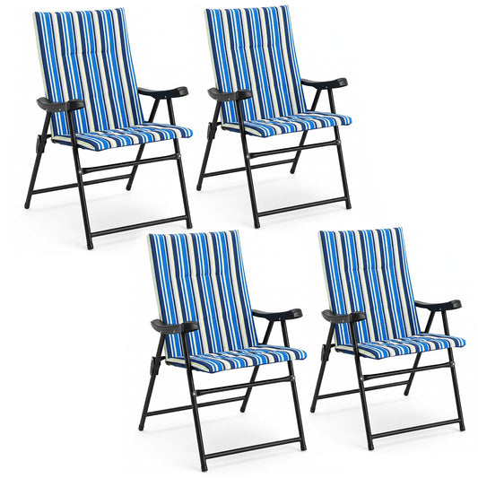 Set of 4 Foldable Beach Chairs in Blue