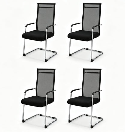 Set of 4 Office Guest Chairs in Black