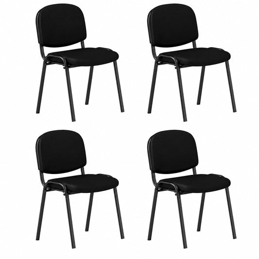 Set of 4 Waiting Room Chairs in Black