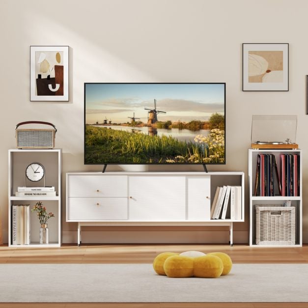 Set of 4 Cube Storage Organizers for Small Space-White