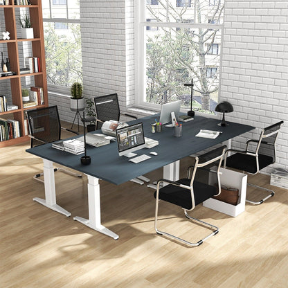 Set of 4 Executive Office Guest Chairs with Metal Sled Base-Black