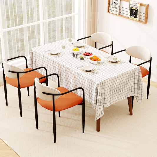 Set of 4 Modern Faux Leather Upholstered Dining Chairs