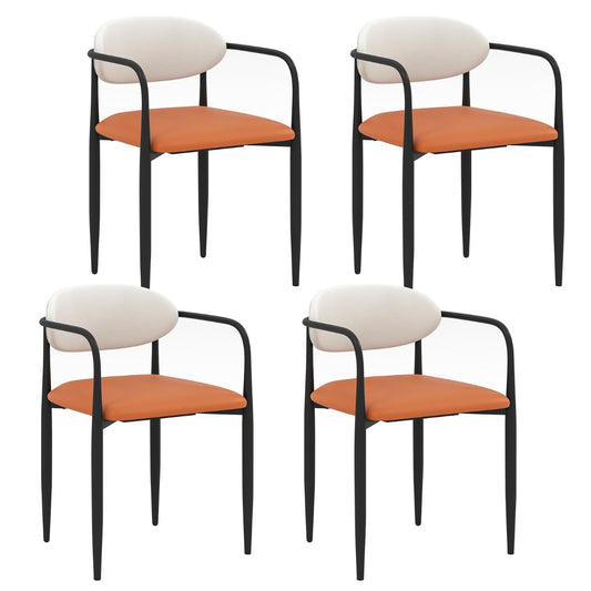 Set of 4 Modern Faux Leather Upholstered Dining Chairs