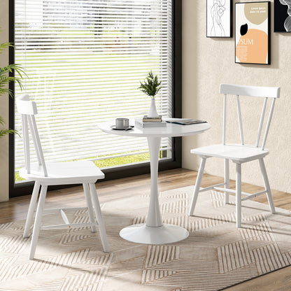 Set of 4 Windsor Chairs with Solid Rubber Wood Frame