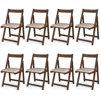 Set of 8 Foldable Dining Chair with Padded Seat and Curved Backrest