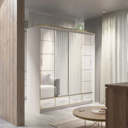 Andromeda 203cm Sliding Door Wardrobe - Black