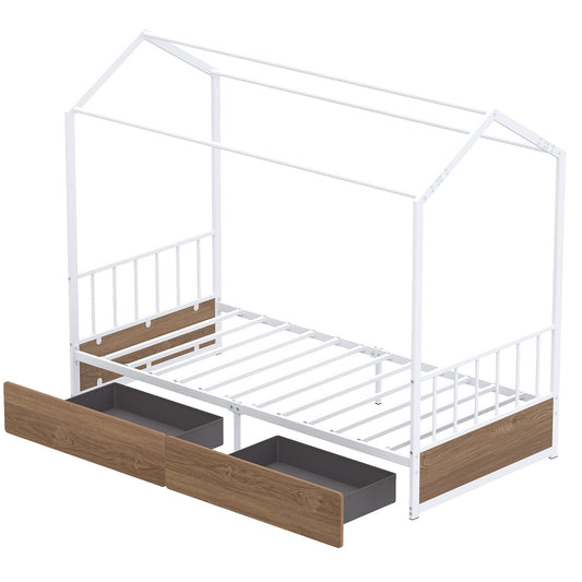 Single Size House Bed in Natural