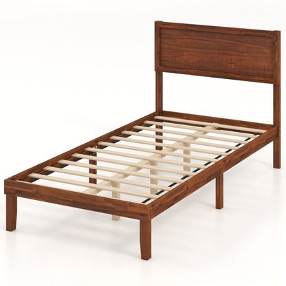 Single/King Size Bed Frame with Headboard and Slats Support-Single Size