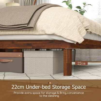 Single/King Size Bed Frame with Headboard and Slats Support-Single Size