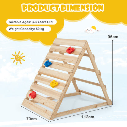 Double Sided Triangle Climber with Colorful Climbing Rocks