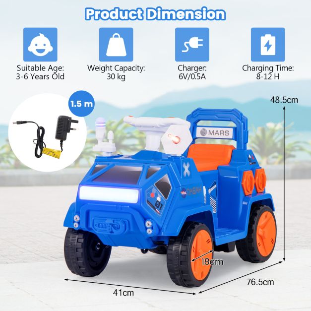 6V Kids Ride on Car Electric 4-Wheeler for Kids with Music-Navy