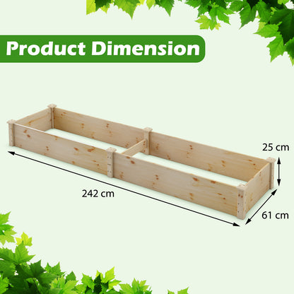 Wooden Raised Garden Bed for Vegetables Flowers Herbs-Natural